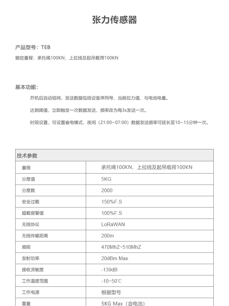 TEB張力傳感器